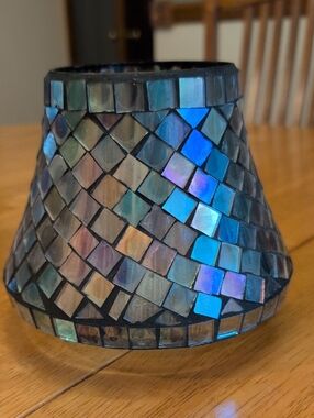 Yankee Candle Iridescent Blue Mosaic Votive Shade